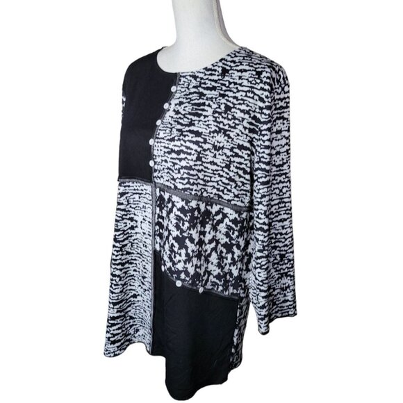 Square Pattern Blouse Patch Buttons Quilted Style Womens XL Unbranded Cotton Mix - Picture 10 of 13